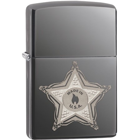 Zippo Made In Usa Badge Black Ice ZIP-28360